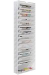 EasyPAG 16 Tier A4 Mesh in Tray Hanging Wall File Holder Mail Organiser Magazine Storage Rack,White