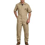 Dickies Men's Short Sleeve Coverall, Khaki, Small Regular