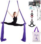 F.Life Aerial Silks Standard Kit Pilates Yoga Flying Swing Aerial Yoga Hammock Silk Fabric for Yoga (10 Yards of Fabric)(Dark Purple)