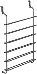 Whitmor 6 Shelf, Over The Door Shoe Rack, Gunmetal