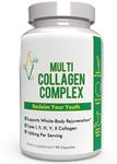 Multi Collagen Peptide Powder Capsules Type 1,2,3,5,10 Supplement | 90 Capsules | Paleo & Keto, Non-GMO - Promotes Healthy Skin, Nails, Hair - Improves Joint Health