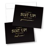 Hat Acrobat Groomsman Proposal Cards 8 Will You Be My Groomsman and 2 Best Man Cards with Envelopes | Set of 10 Black and Gold Groomsmen Cards, Perfect for Wedding Party (10)