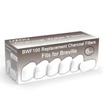 6 Pack Single Cup Brewer Replacement Charcoal Filters for Breville BWF100 Machines