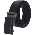 Labnoft Men's Auto Lock PU Leather Belt (BELT-012-SG-Black, Black)