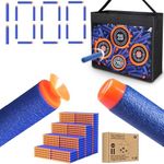 1000PCS Refill Bullets with Two Types of Tips Compatible for Nerf N-Strike Elite Series，Bulk Bullets with Portable Shooting Practice Target Toy Storage Mesh Bag