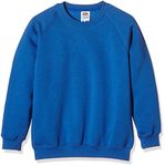 Fruit of the Loom Unisex Kids Raglan Premium Sweater, Royal, 12-13 Years (Manufacturer Size:34)