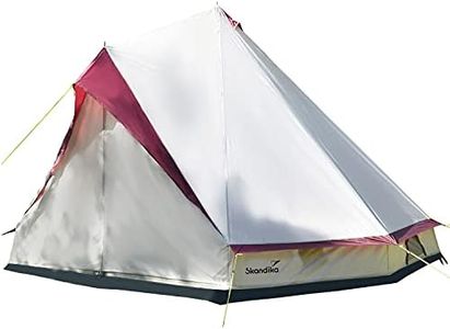 Skandika Tenda da campeggio Tipi Comanche 4000 | 8 persone, pavimento della tenda cucito o sistema a cerniera, zanzariera, 2,5 m di altezza libera, impermeabile (beig)