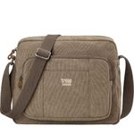 Troop London TRP0234 Classic Canvas Across Body Bag - Brown