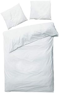 Carpe Sonno Elegante Mako-Satin Hotelbettwäsche in exklusiver Hotelqualität 155 x 220 cm Weiß Übergröße aus 100% Baumwolle für besten Schlafkomfort – Mako Satin Bettwäsche Set mit Kopfkissenbezug