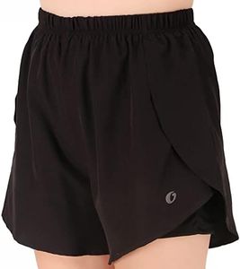 Oysters Women’s 2 in 1 Running Skirt Shorts Quick Dry Gym Athletic Workout Shorts for Women (XL, Black)