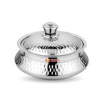 RUDRA Safari Hammered Double Walled Stainless Steel Casserole, | PU Insulated | Hot & Cold | Hygiene | Odourless|Easy to Carry| (5 Litres)