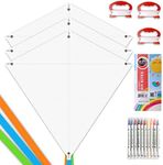 Mint's Colorful Life DIY Kites for Kids Kite Making Kit Bulk, Decorating Coloring Kite Party Pack,White Diamond Kite Kits (3 Pack)