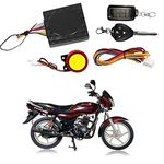 Olmeo Motorcycle/Bike Alarm Security System Button Remote Key Anti-Theft Alarm with Dual Remote Control Engine Start for Bajaj Platina 100 DTS-i, Multi Color (OLMB2KEY3)