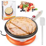 MasterChef Cordless Crepe Maker with Non-stick Dipping Plate plus Electric Base and Spatula, Recipe Guide Included, Fun Baking Gift