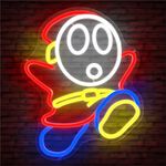 Shy Guy Neon Sign Dimmable Led Neon Sign for Wall Decor Gaming Neon Light Signs Light Up Signs for Bedroom Game Room Man Cave Birthday Christmas Gifts for Gamer Teens Kids