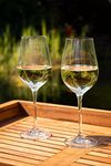 DIAMANTE White Wine Glasses Pair - ‘Auris’ Collection Undecorated Crystal - Set of 2