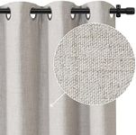 Rose Home Fashion 100% Blackout Curtains for Bedroom Linen Textured Look Drapes with Blackout Liner, Curtains for Living Room/Farmhouse, Burlap Curtains-Set of 2 Panels (50x108 Beige)