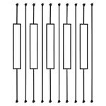 Sidasu Iron Balusters Staircase 10 Pack Rectangular Hollow Stair Spindles Square Iron Spindles 1/2" Balusters for Staircase Interior with Iron Baluster Swivel Shoes