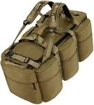 CECKQUE 105L Military Tactical Duffle Bag For Men, Extra Large Army Duffle Bag Heavy Duty Deployment Bag, Military Duffel Bag Backpack Outdoor Gear, Tan, X-Large, Military Style