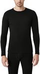 LAPASA Men's 100% Merino Wool Base Layer Top, Outdoor Thermal Underwear Long Sleeve Shirt Lightweight M29 L Black