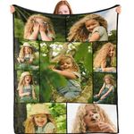 Bemaystar Personalised Gifts for Adult Kids - Personalised Blanket, Personalised Photo Blanket with Text,Custom Blanket, Gifts for Mum Dad Kids Pet, Gifts for Mother Day Birthday