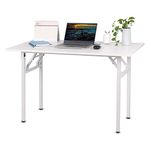 BELIWIN Folding Computer Desk, Writing Desk, PC Laptop Home Office Desk Workstation, 120 x 60 x 75 cm, White