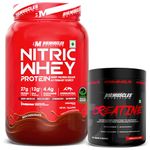 Bigmuscles Nutrition Nitric Whey Protein (1kg, Rich Chocolate) | 27g Isolate Protein with Creatine (100g, Unflavoured)