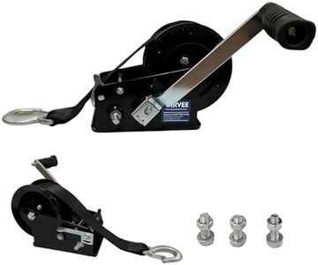 Garvee 3500lbs Heavy Duty Boat Trailer Winch with 33FT Strap, Dual-Speed 4:1/8:1 Gear Ratio & 2-Way Ratchet, Professional Hand Crank Winch for Pulling Boat, Trailer, Truck, RV, ATV, Jet Ski