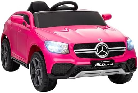 AIYAPLAY Mercedes-Benz GLC Coupe Licensed Kids Ride on Car, 12V Battery Powered Kids Electric Car with Remote Control, Soft Start, LED Light, Music, MP3, 3 Speed, for 3-6 Years, Pink