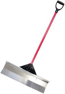 Bully Tools 30" Aircraft-Grade Aluminum Snow Pusher with Extra Long Fiberglass Handle Poly D-Grip for Large Driveways Sidewalks