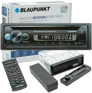 BLAUPUNKT Beverly Hills71 Multimedia Car Stereo - Single DIN LCD Display with Bluetooth Streaming, Hands-Free Calling, MP3/USB Front Aux, AM/FM Receiver DVD &CD MP3 - Detachable Faceplate