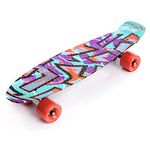 Skateboard Retro 56 cm / 22 in Mini Cruiser Plastic Board Perfect Complete Board Vintage Skateboards Perfect Kids Boys Girls