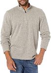 Wrangler Authentics mens Long Sleeve Fleece Quarter-Zip Sweater, Light Heather Gray, Small