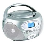 HANNLOMAX HX-311CD Portable Boombox, CD/MP3 Player, PLL AM/FM Radio, USB Port for MP3 Playback, Aux-in Jack, AC/DC dual power source (Silver)