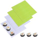 4pcs Sushi Roller Mat Plastic, Sushi Rolling Mat for Home Kitchen Making DIY Sushi, White and Green