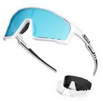 KAPVOE Polarized Cycling Glasses Men Women Mountain Bike Sunglasses MTB Glasses TR90 Sport Glasses Biking Sunglasses Bicycle Riding Goggles Road Cycling Sunglasses Running Golf Cycle Glasses Blue