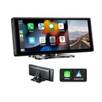 9.6 Inch Portable Car Stereo Compatible with Wireless CarPlay & Android Auto, AirPlay, Stereo Sound, Voice Controll WiFi BT/Wired Connection, Car Bluetooth Audio Output, TF/USB/AUX/FM