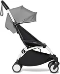 BABYZEN YOYO2 Stroller - Lightweight & Compact - Includes White Frame, Grey Seat Cushion + Matching Canopy - Suitable for Children Up to 48.5 Lbs