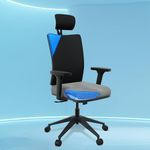 The Sleep Company Onyx Orthopedic Office Chair | Patented SmartGRID seat | Adjustable Lumbar Support | Ergonomic Sitting Posture | High Back Chair | Work, Home, Study | Free Installation | Grey