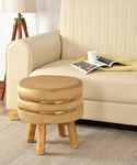 NACIA Pouffe Footstool Ottoman Stool for Sitting Puffy Furnitures for Home Living Room Chairs Table Pouf Foam Stool Foot Stool Footrest Vanity Stool for Bedroom Living Room Balcony,16 Inces, Beige