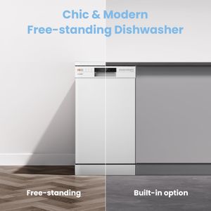 COMFEE Slimline Dishwasher, 45cm – White Compact Freestanding