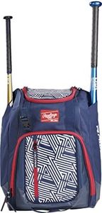 Rawlings | CHAOS Backpack Bag Series | Youth Baseball & Fastpitch Softball | Red/White/Blue