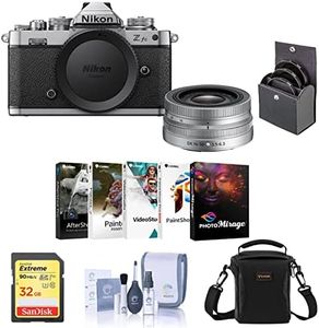 Nikon Z fc DX-Format Mirrorless Camera with Z DX 16-50mm f/3.5-6.3 VR Lens, Silver Bundle with 32GB SD Card, Shoulder Bag, Corel PC Software Kit, Filter Kit, Cleaning Kit