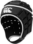 Canterbury Unisex Rugby Core Headguard | 360 Coverage | Soft-Edged Chin Strap | Designed Holes Aid Ventilation | Foam Padding, Black, XL