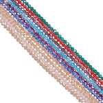 NBEADS 10 Strands of 4mm Faceted Glass Beads Ab Color Plated Crystal Bicone Glass Beads for Jewelry Making