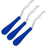 Maosifang Latch Hook Tool Crochet Needle Hook Knitting Tool Kit for Rug Making and Art Crafts,3 Pack 6.3 Inch Blue