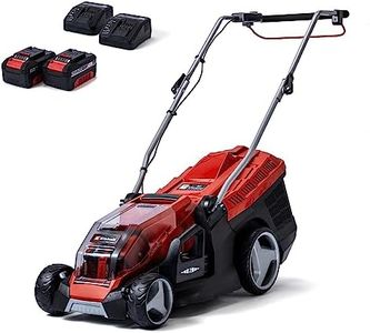 Einhell Power X-Change 36/36 Cordless Lawnmower With Battery (x2) and Charger (x2) - 36V Brushless Motor, 36cm Cutting Width, 40L Grass Box, 6 Cutting Heights - GE-CM 36/36 Li Electric Lawn Mower