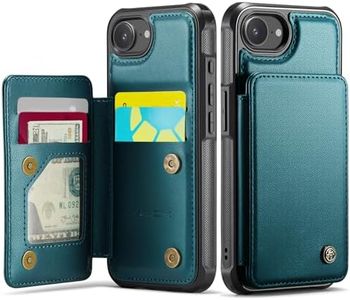 Vinich for iPhone 17e / 16e Wallet Case with Card Holder, RFID Blocking Credit Slots Kickstand Shockproof Phone Cover Fit for iPhone 16e & 17e 6.1" Bluish Green