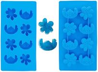 Silver Buffalo Disney Lilo and Stitch Ice Cube Tray Featuring Stitch and Tropical Flowers, Produces 8 Ice Cubes
