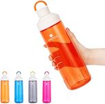 SANTECO 32oz/24oz Sport Water Bottles Reusable Tritan Drink Wide Mouth Leakproof Gym Motivational Lightweight BPA Free with Handle Daily Fitness Gym Running Hiking